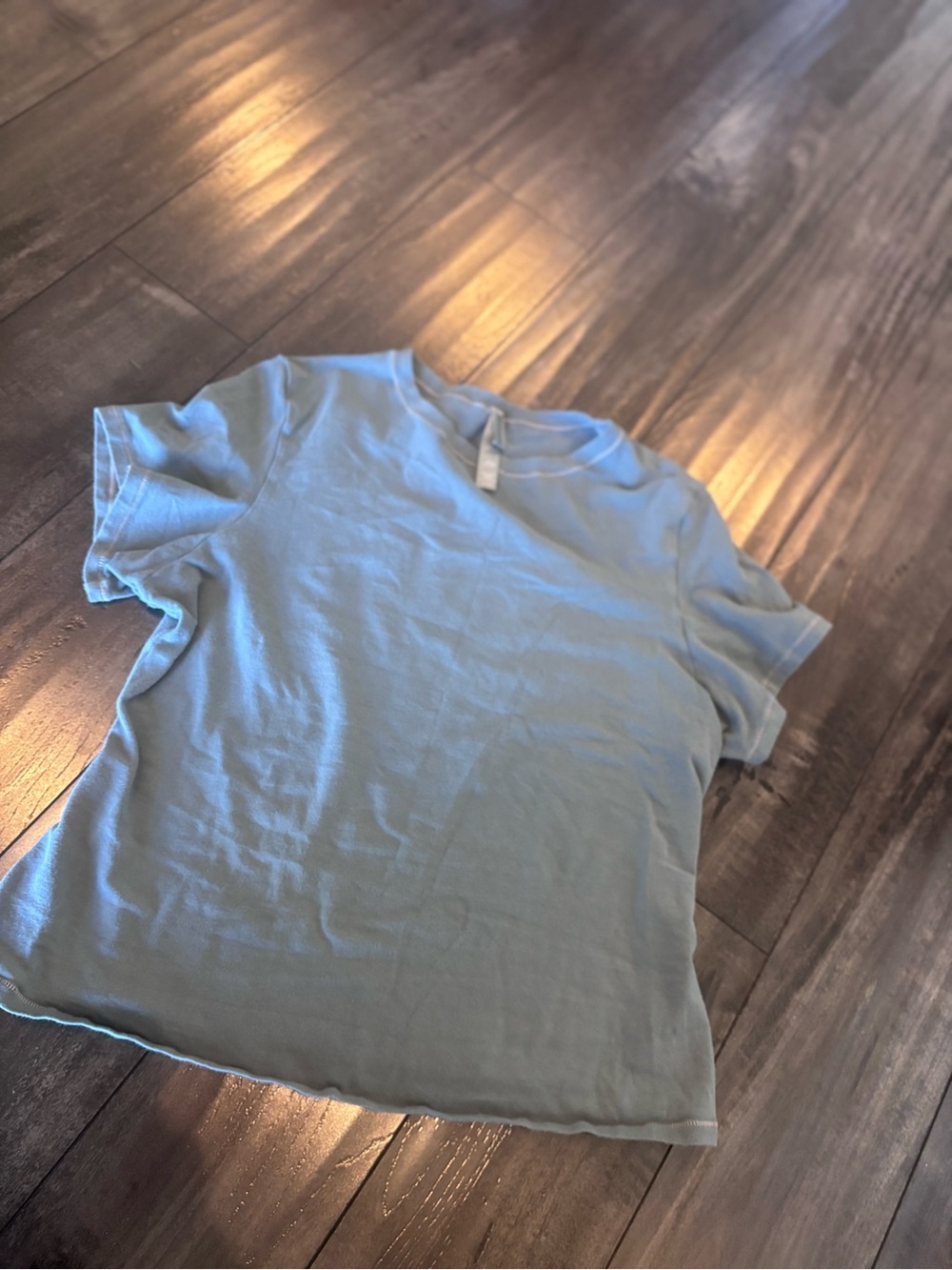 SKIMS Crew Neck T-Shirt - Light Blue/Teal Sz XL